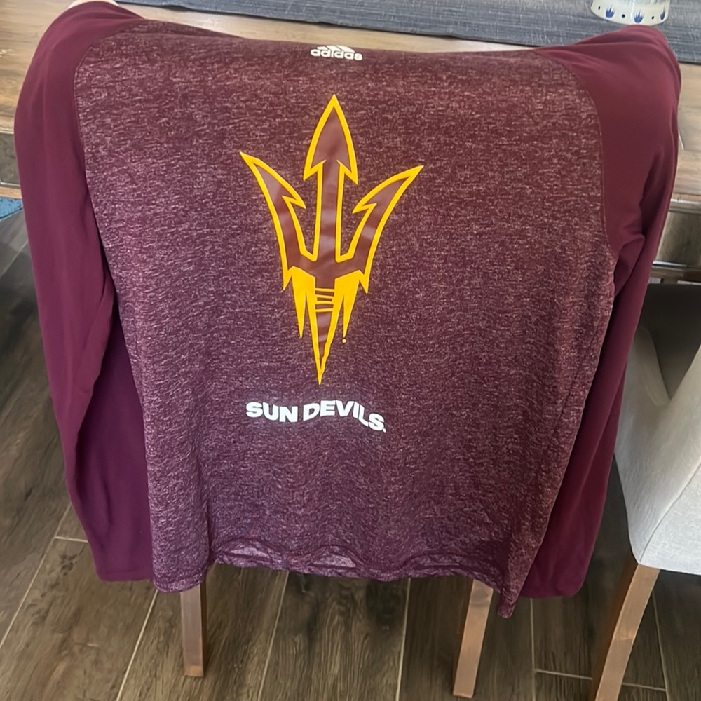 Adidas Sun Devils long sleeve hoodie tee shirt